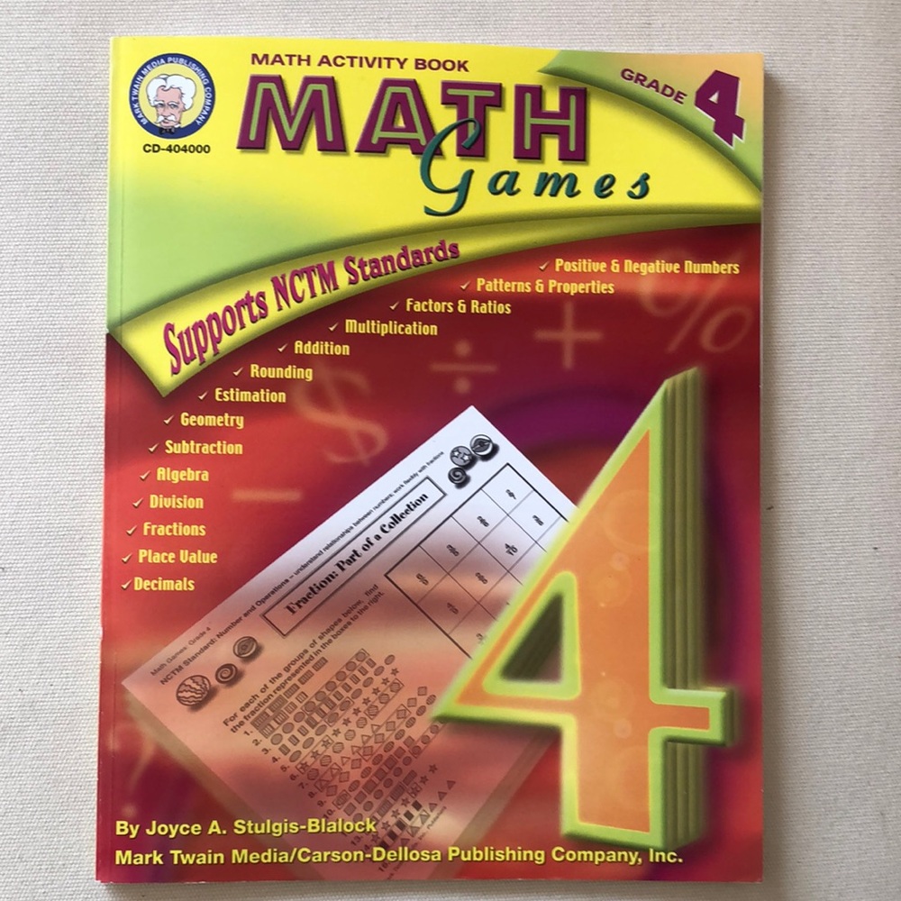 Math Activity Book Math Games Grade 4